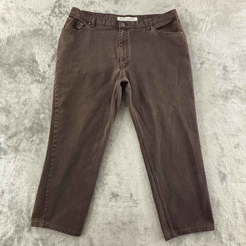 Vintage Bugle Boy Jeans Mens 40x32 Brown Denim Straight Leg Acutal‎ Inseam 29"